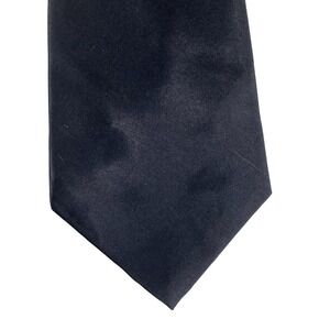Le Monde Mens Necktie Black Solid Satin Formal ‎ Basic Long 60x4